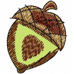 Acorn Embroidery Design 2